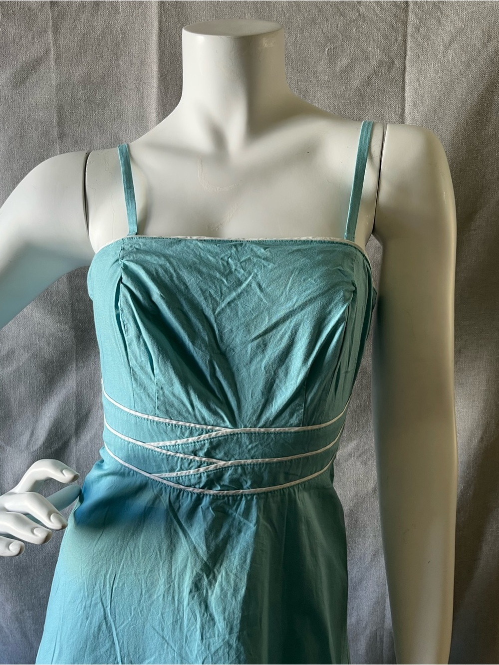 RW&CO. Light Teal Spaghetti Strap/ Strapless Dress Circa 2007 - Picture 3 of 10